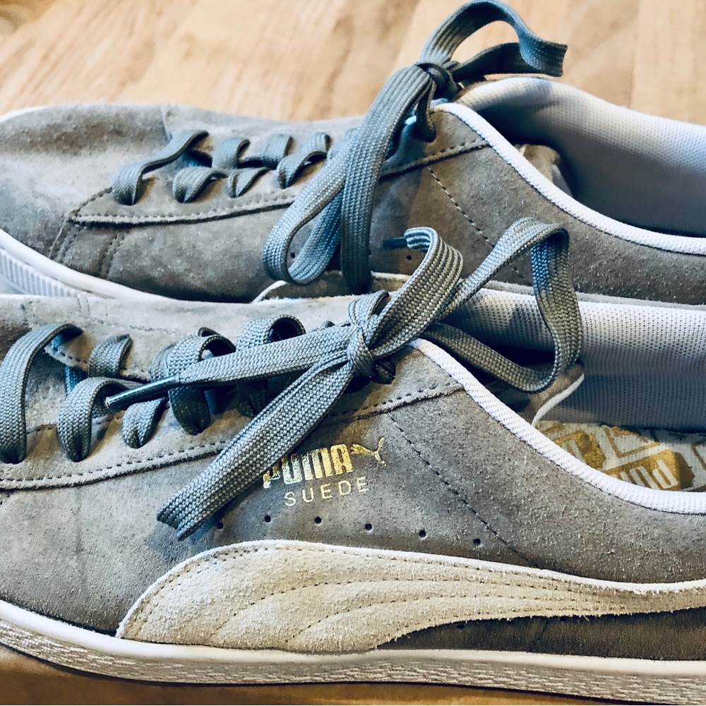 Puma Men’s Grey Suede Sneakers